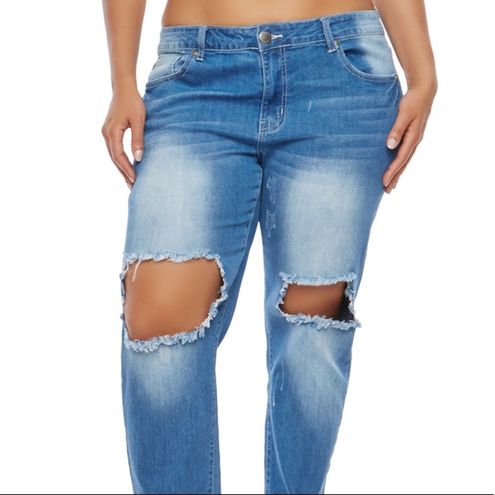 ripped jean (blue gray )